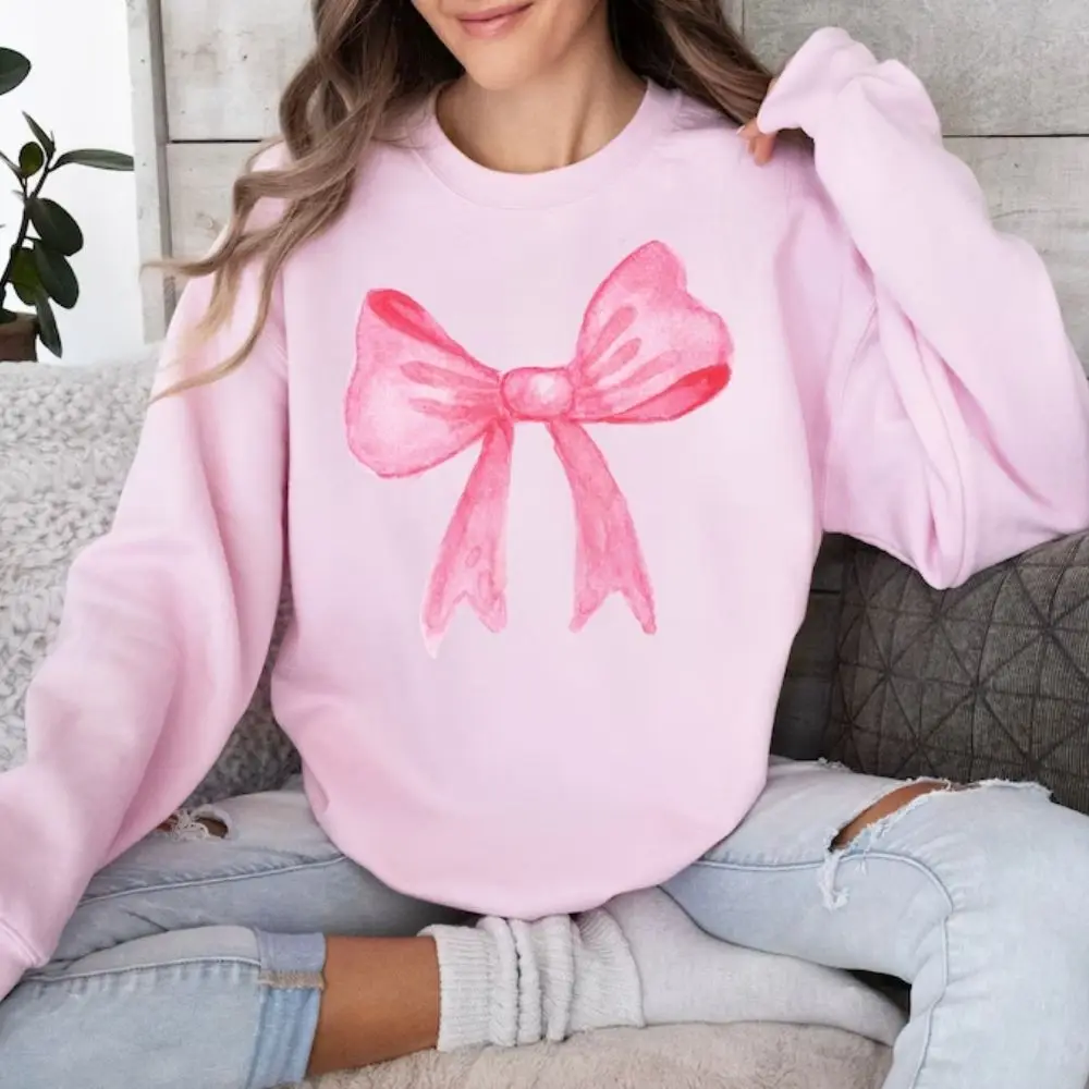 Top Trends: Coquette Pink Bow Baby Sweatshirt Soft Girl Retro Clothing Trendy Sweatshirt Clean Girl Aesthetic Pinterest Aesthetic Clothes Shoppable Styles