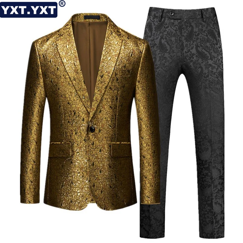 Top Trends: Luxury Male Suit 2023 New In Best Selling Golden Flower Suit Men&#039;s Long Sleeve Jacket Formal Party Business Wedding Male Suits Shoppable Styles