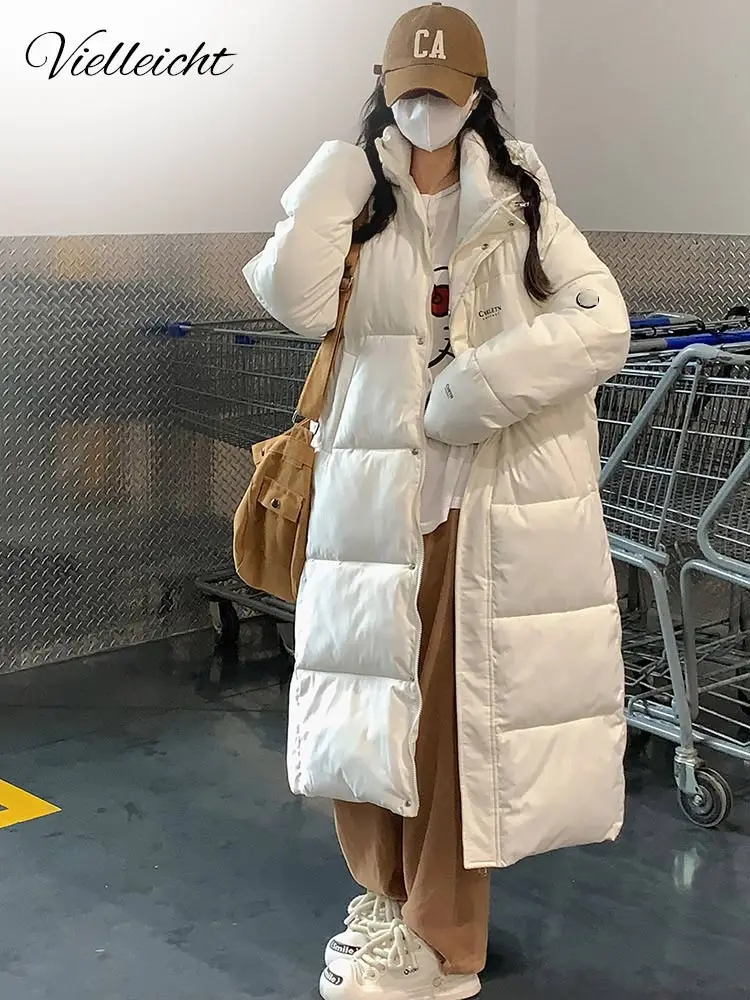 Top Trends: Vielleicht New Straight Solid Long Winter Coat Women Parkas Clothes Casual Hooded Stylish Winter Puffer Jacket Female Outerwear Shoppable Styles