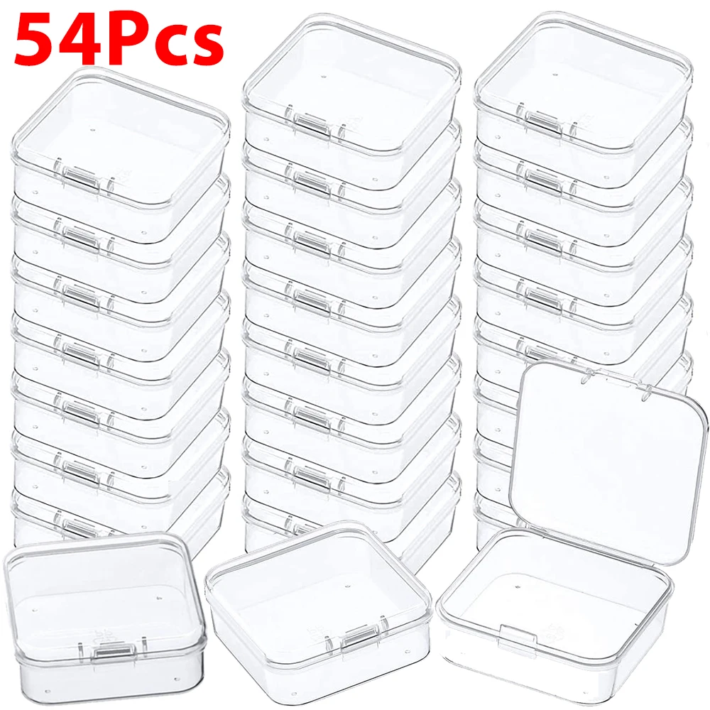 Top Trends: Mini Clear Plastic Storage Box Containers With Lids Empty Hinged Boxes For Beads DIY Craft Jewelry Packaging 4.3*4.3*2cm Shoppable Styles