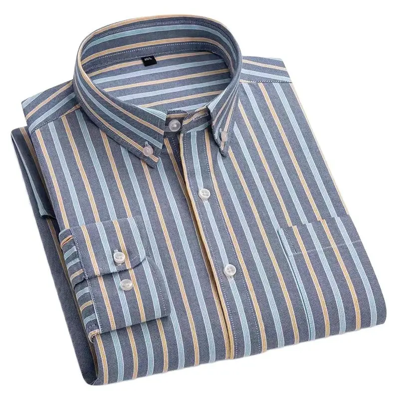 Top Trends: Oversized Shirt Striped / Plaid Shirt Pure Color 8XL 7XL Longsleeve Shirt For Men Shirts 100% Cotton Oxford Business Men Shirt Shoppable Styles