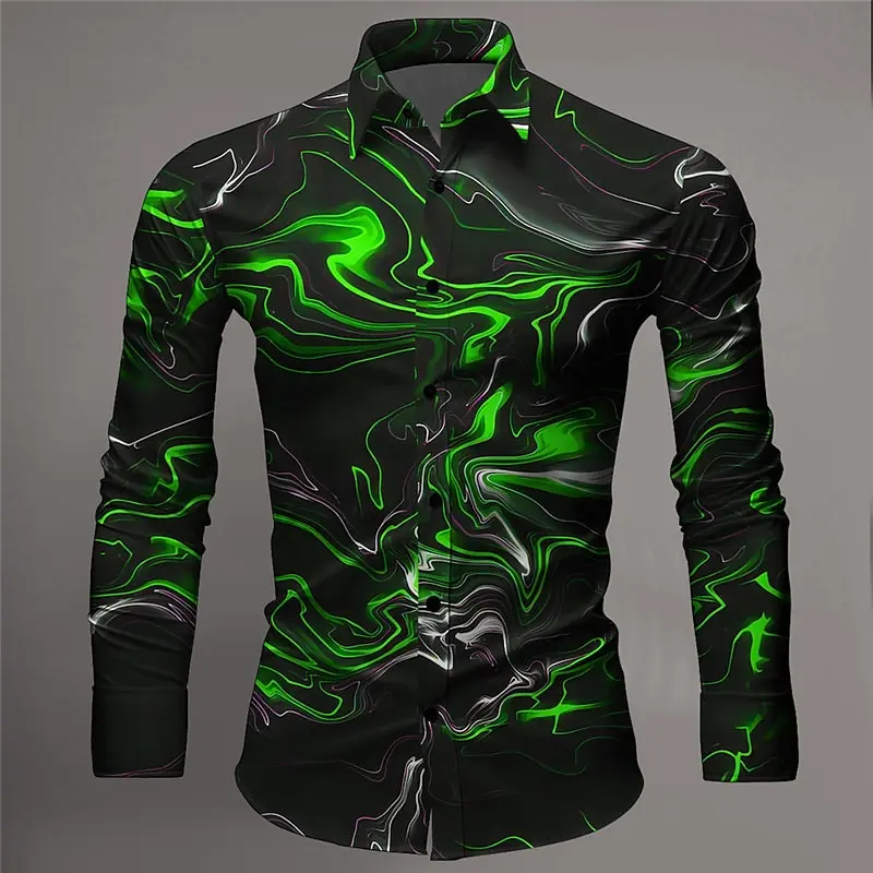 Top Trends: 2024 New Men's Shirt 3d Complex Graffiti Print High Quality Men's Long Sleeved Street Harajuku Blouse Daily Casual Male Clothing Shoppable Styles - Image 3