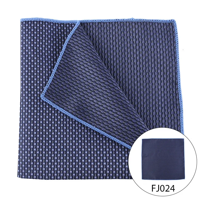 Top Trends: Pocket Square Men Fashion Silk Handkerchief Navy Blue Handmade Hanky Luxury Brand Design Pocket Square Microfiber Jacquard Pocke Shoppable Styles - Image 2