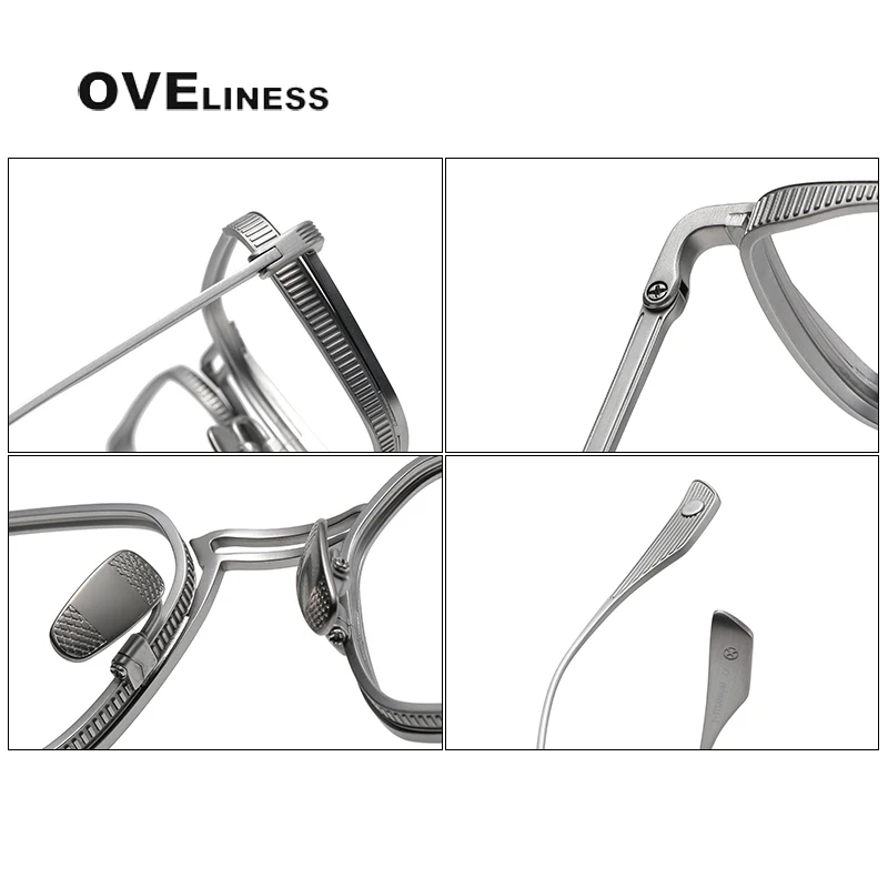 Top Trends: Fashion Pure Titanium Glasses Frame Men Women Optical Male Eyeglasses Frames Myopia Prescription Eye Glasses Full Metal Eyewear Shoppable Styles - Image 4