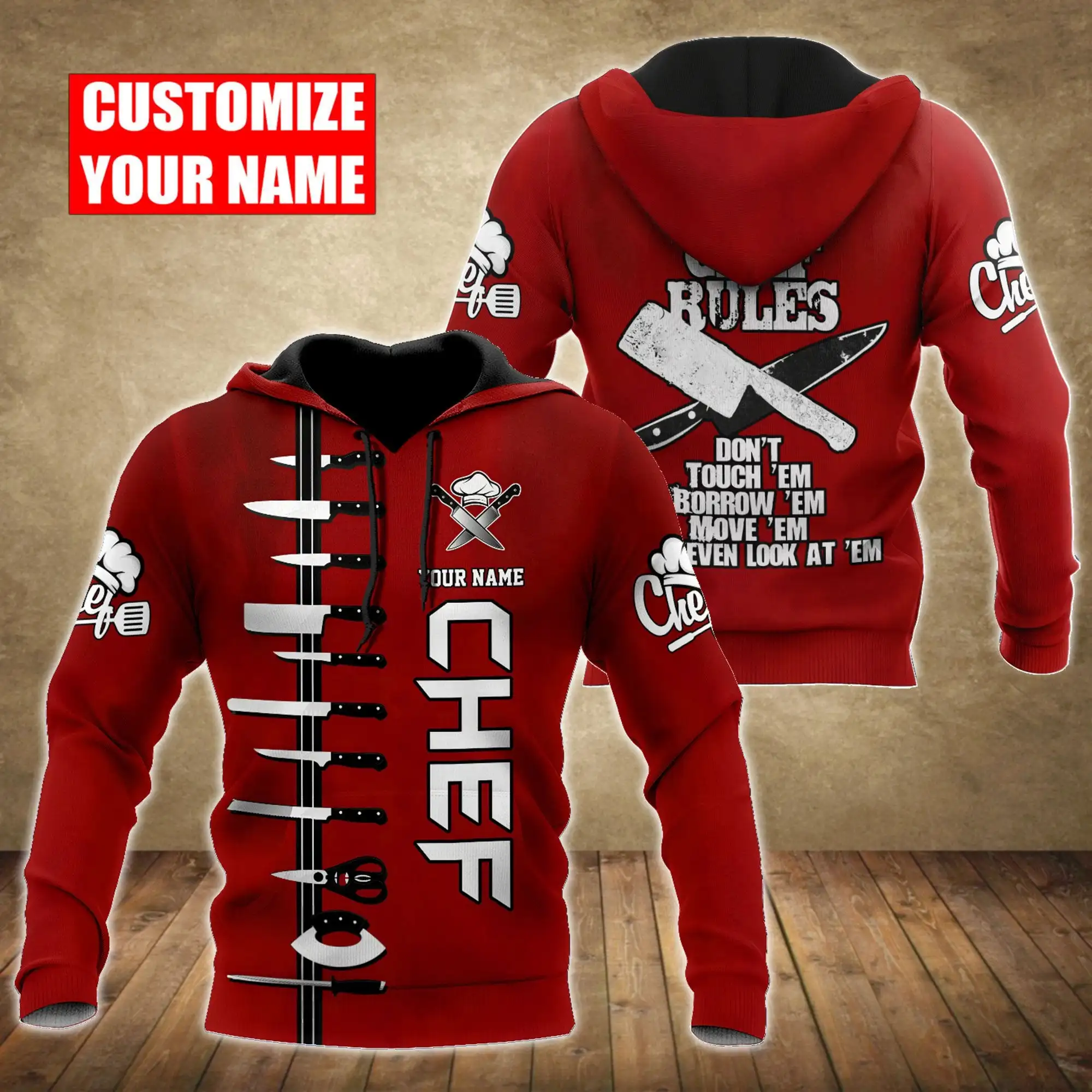 Top Trends: Custom Name Master Chef 3D All Over Printed Men Hoodie Unisex Hooded Sweatshirt Streetwear Casual Zipper Hoodies DK460 Shoppable Styles