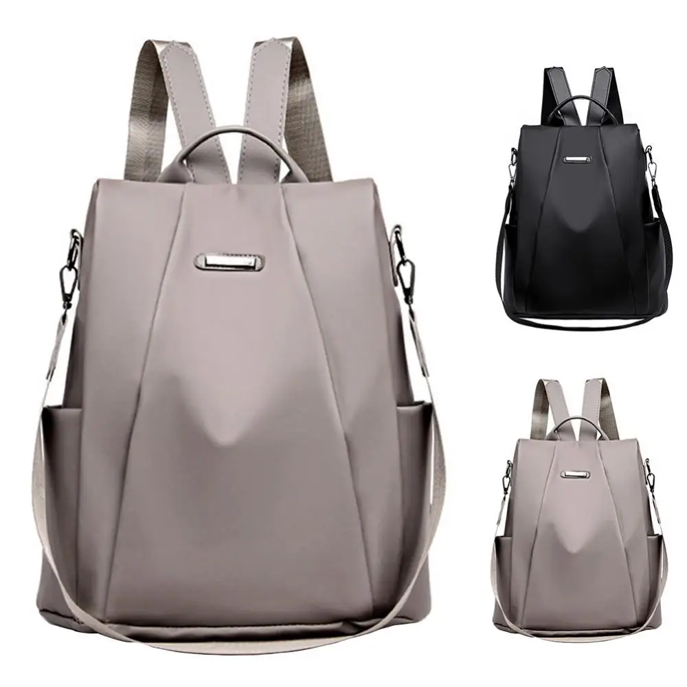 Top Trends: Solid Color Women Large Capacity Anti-theft Oxford Cloth Shoulder Bag Backpack Shoppable Styles