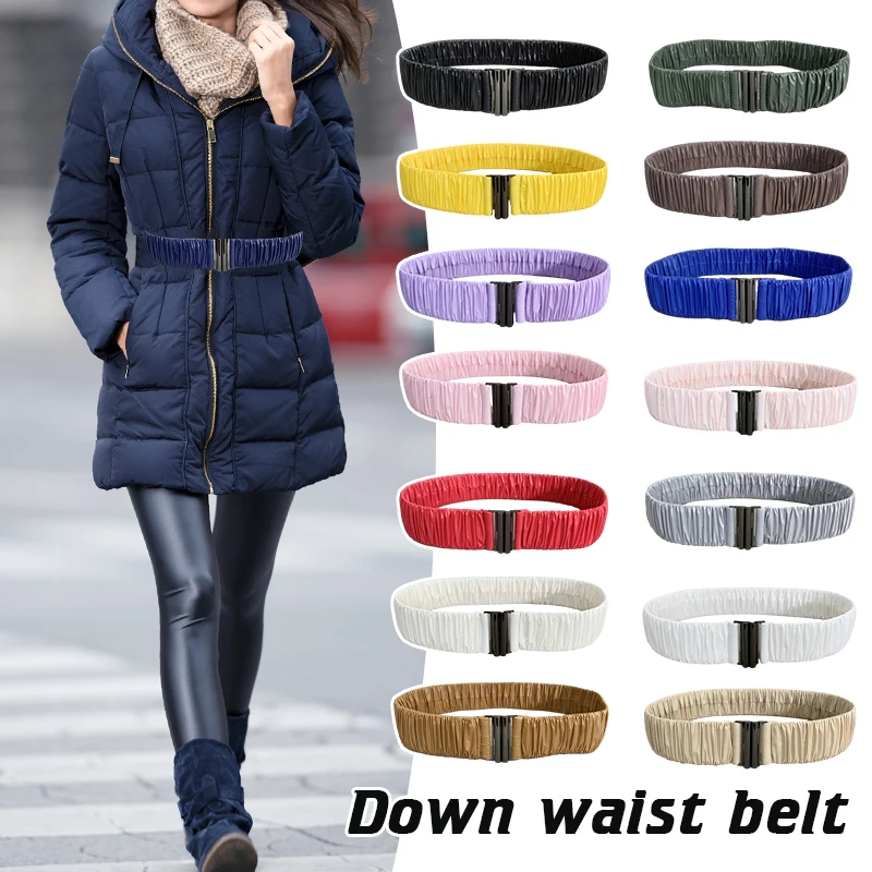 Top Trends: Lady Elastic Waist Belt Cinch Stretch Waistband Buckle For Down Puffer Coat Waistband Down Jacket Thin Waistbelt Shoppable Styles