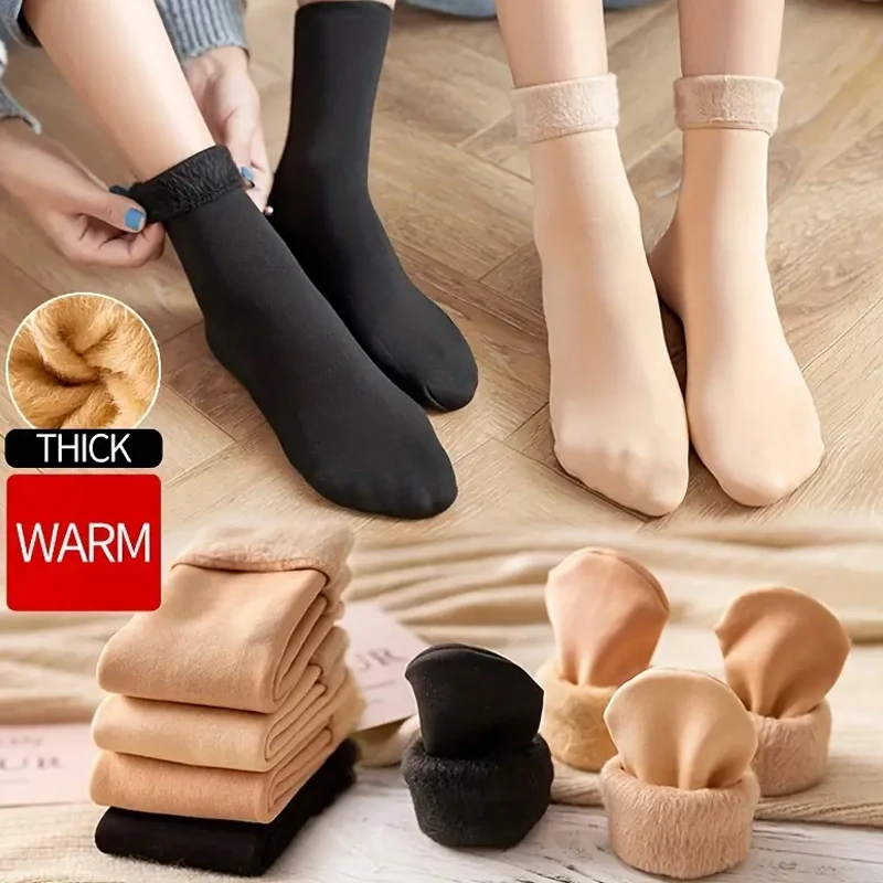 Top Trends: Fashion Winter Warm Socks Thicken Thermal Snow Boots Floor Socks Black Skin Soft Thermal Wool Cashmere Home Sleeping Socks Shoppable Styles