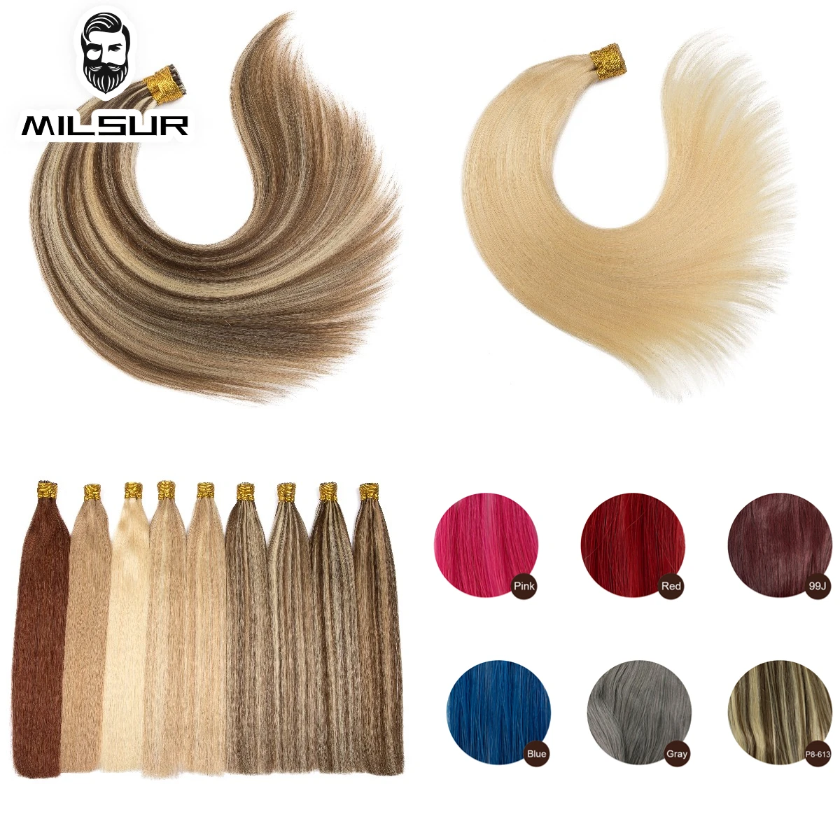 Top Trends: Red I Tip Hair Extensions Human Hair 1.2cm Keratin Natural Hair Extension Nail Bond Capsule NonRemy Pink Hair Shoppable Styles