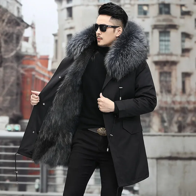 Top Trends: Thick Warm Coat Men Winter Coat Winter Men&#039;s Parker Coat Medium And Long Fur In One Thermal Fur Jacket Men&#039;s Detachable Liner Shoppable Styles