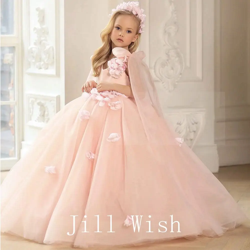 Top Trends: Jill Wish Elegant Blush Flower Girl Dress Handmade Flower Yellow Princess Gown For Kids Wedding Birthday Communion Party J142 Shoppable Styles