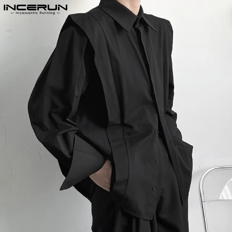 Top Trends: INCERUN Tops 2023 Korean Style Men&#039;s Blouse Solid Color Comfortable Stylish Male Casual Streetwear All-match Simple Shirts S-5XL Shoppable Styles