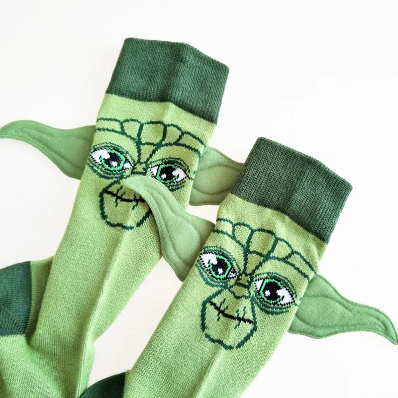 Top Trends: Sea Breeze Personality Cotton Tube Sock Yoda Master Cotton Seam Ear Small Leg Sock Men Engage Strange Male Funny Socks Shoppable Styles