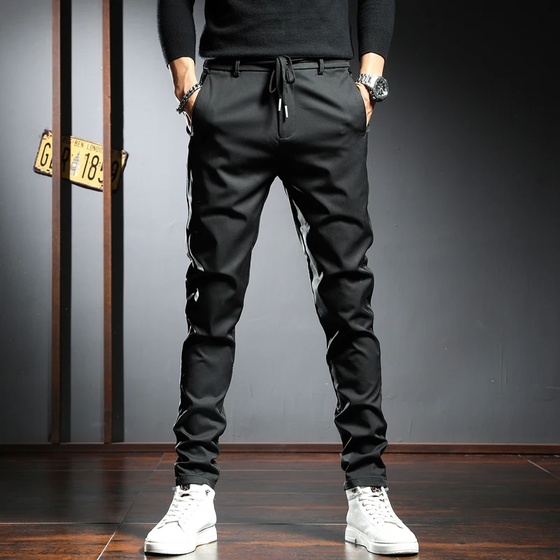 Top Trends: Autumn Men Casual Pants Korean Style Golf Black Stretch Slim Fit Trousers Shoppable Styles