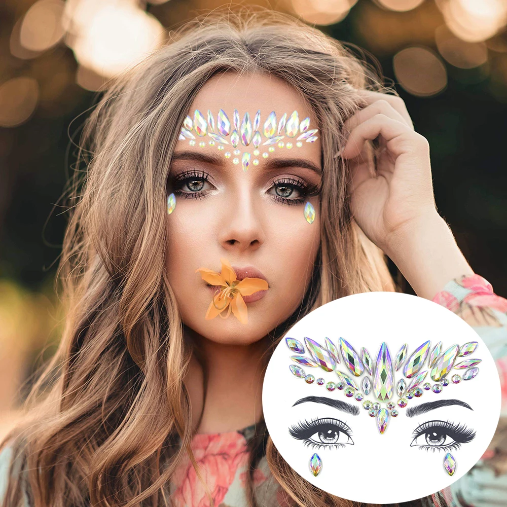 Top Trends: Glitter Face Jewels Sticker Temporary Tattoo Party Face Makeup Tools Rhinestones Flash Tattoo Stickers Fake Diamond Shoppable Styles