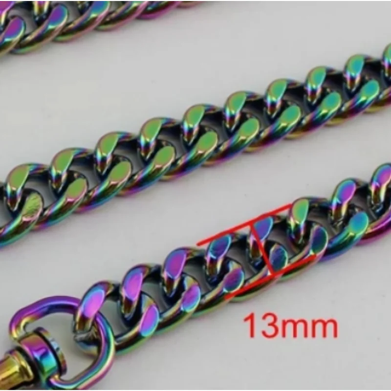 Top Trends: 22mm 13mm Rainbow Aluminum Chain Light Weight Bags Purses Strap Accessory Wholesale 30-140CM Bag Chain Strap Shoppable Styles