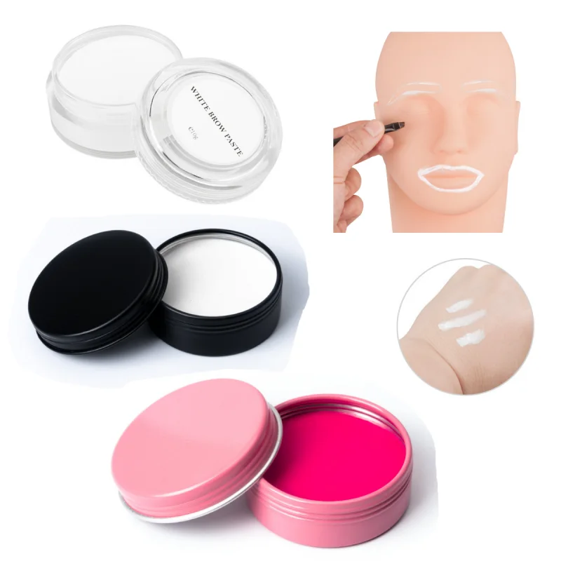 Top Trends: White / Pink Tattoo Brow Paste Microblading Eyebrow Marker Permanent Makeup Mapping Paste Brow Lip Shape Tool PMU Accessory Supply Shoppable Styles