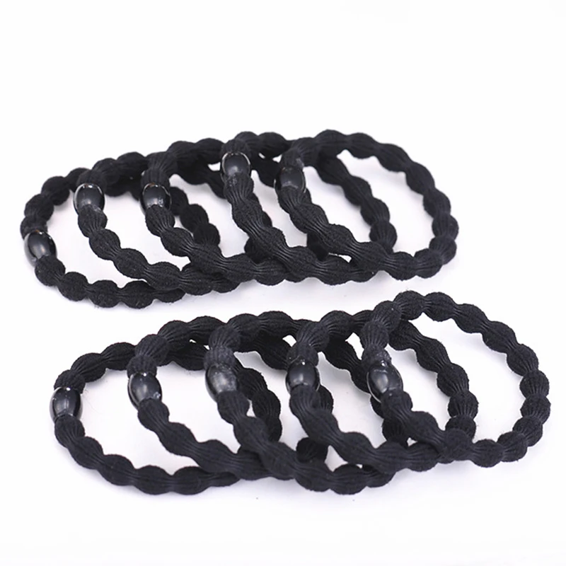 Top Trends: 20pcs / lot Women Black Rubber Band Elastic Hair Band For DIY And Daily Wear Quality Thick Hair Tie Hair Accessories Pure Black Shoppable Styles - Image 2