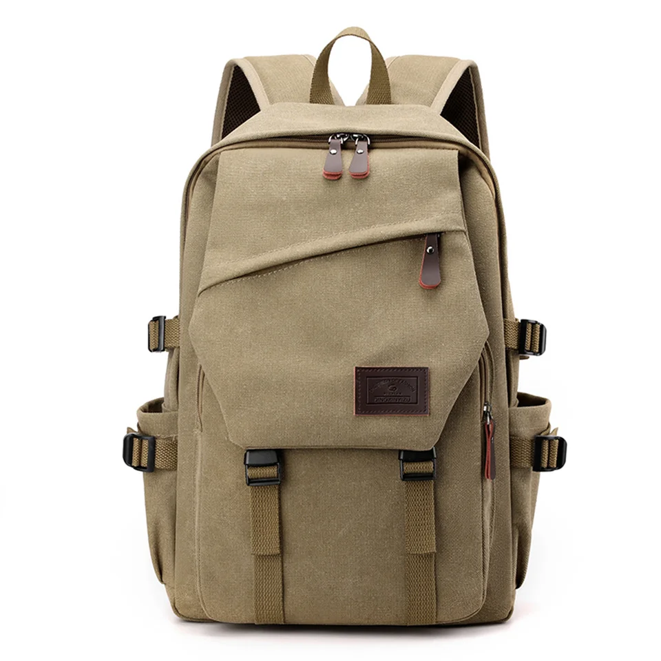 Top Trends: High Quality Canvas Men Backpack Large Capacity School Bags For Teenage Boys Anti-theft Travel Backpack Shoulder Bag Shoppable Styles