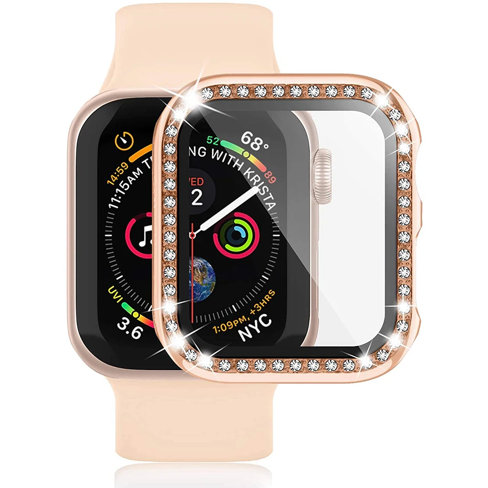 Top Trends: Screen Protector Case For Apple Watch 41mm 45mm 40mm 44mm Diamond Full Cover Bumper + Glass For IWatch Series 9 8 7 6 Se 5 4 3 2 Shoppable Styles