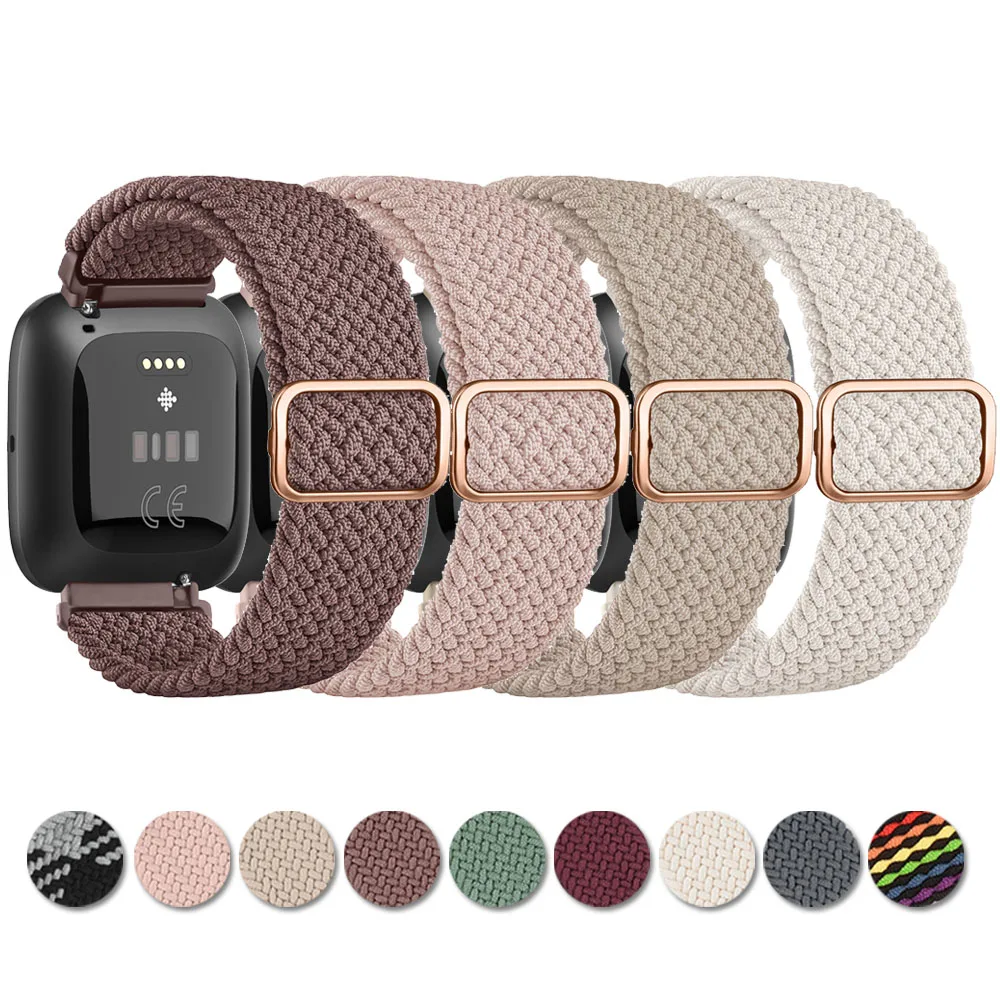 Top Trends: Elastic Braided Loop Band For Fitbit Versa 1 / Versa 2 / Versa Lite Strap Adjustable Wristband For Fitbit Versa Special Edtion Band Shoppable Styles