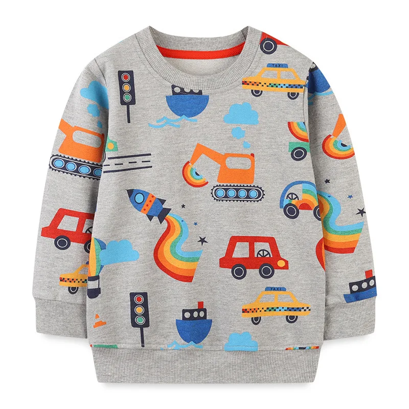 Top Trends: Kids Boys Sweatshirts Cartoon Autumn Long Sleeve Hoodies Car Print Boys Girls Sport Shirts Spring Pullover Baby Sweatshirts Shoppable Styles