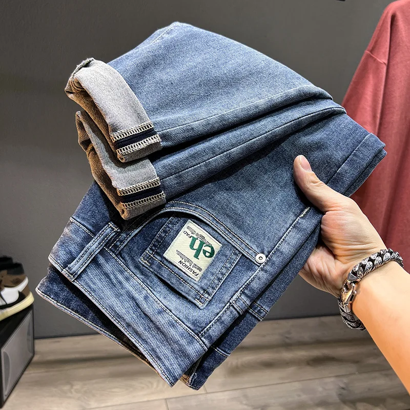 Top Trends: Summer Men&#039;s Jeans Embroidery High-end Nine Point Men&#039;s Pants Loose Fashion Brand Straight Slim Fashion Trend Casual Denim Pants Shoppable Styles