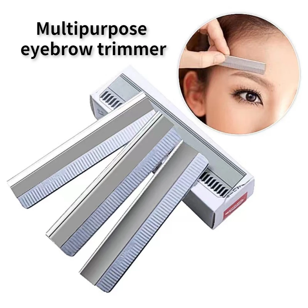 Top Trends: 100Pcs / Lot Professional Hair Cutting Razor Eyebrow Trimming Knife Stainless Steel Multi-function Sharp Feather Blade Makeup Tool Shoppable Styles