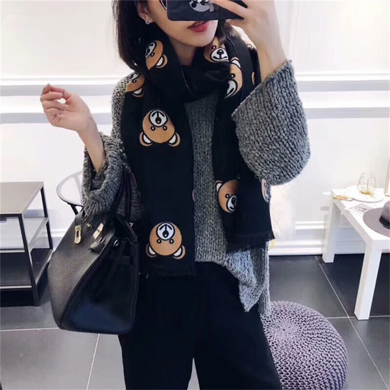 Top Trends: 2022Cute Animal Knitted Winter Women's Scarf Fashion Warm Parent-Child Neckerchief Foulard Winter Student Children's Scarf Shawl Shoppable Styles