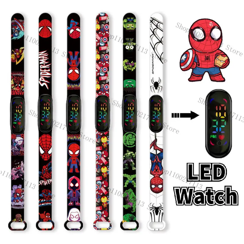 Top Trends: Disney Hulk Children's Watch Anime Figure Iron Man Captain America Print LED Electronic Waterproof Sports Bracelet Kids Watches Shoppable Styles