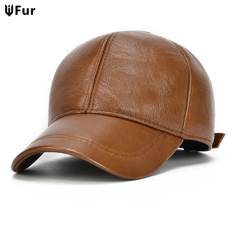 Top Trends: 2024 Adjustable Men&#039;s Genuine Cowhide Leather Baseball Cap For Fall Winter Outdoor Sports Hat Men Real Cowhide Leather Caps Shoppable Styles