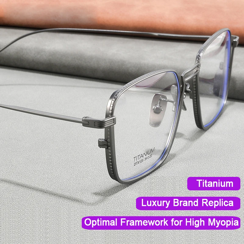 Top Trends: Brand Designer Titanium Retro Square Glasses Men Optical Prescription Eyeglasses Ultra-light Business Anti Blue Light Anti Frame Shoppable Styles