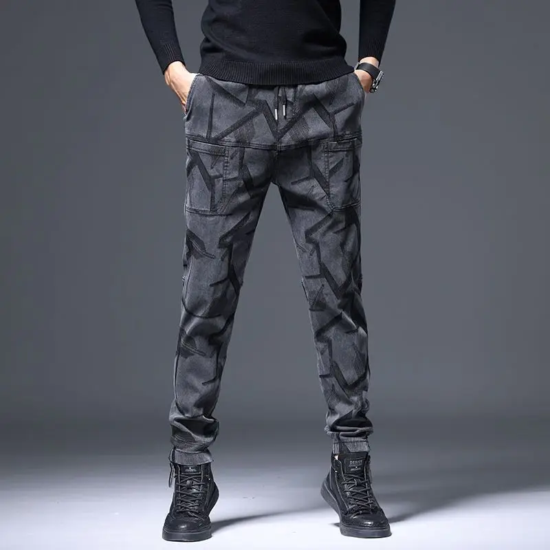 Top Trends: Fashion Elastic Bandage Loose Pockets Spliced Printed Korean Pants Men's 2024 Spring New Oversized All-match Casual Pants Shoppable Styles