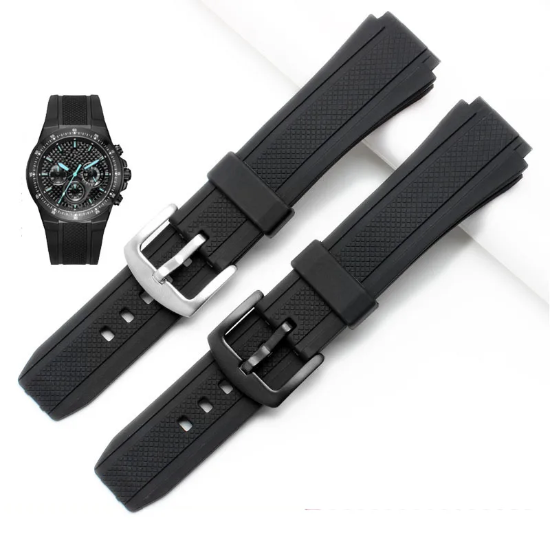 Top Trends: EF552 Black Silicone Rubber Sports Watch Strap For Casio Edifice EF-552 Watchbands EF-552D Men Bracelet Stainless Clasp 25*20mm Shoppable Styles