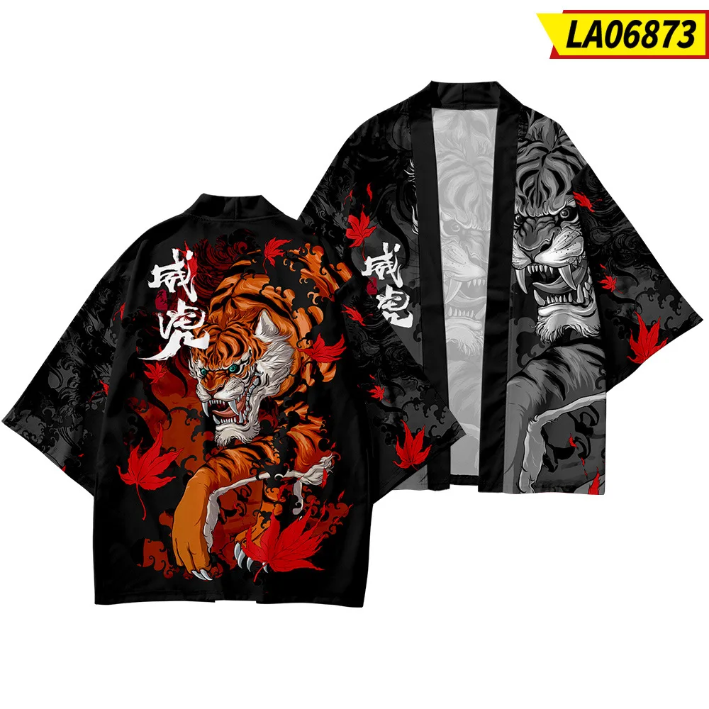 Top Trends: Kimono Streetwear Men Women Cardigan Cosplay Haori Yukata Harajuku Tops Robe Plus Size 5XL 6XL Tiger Print Beach Japanese Style Shoppable Styles - Image 3