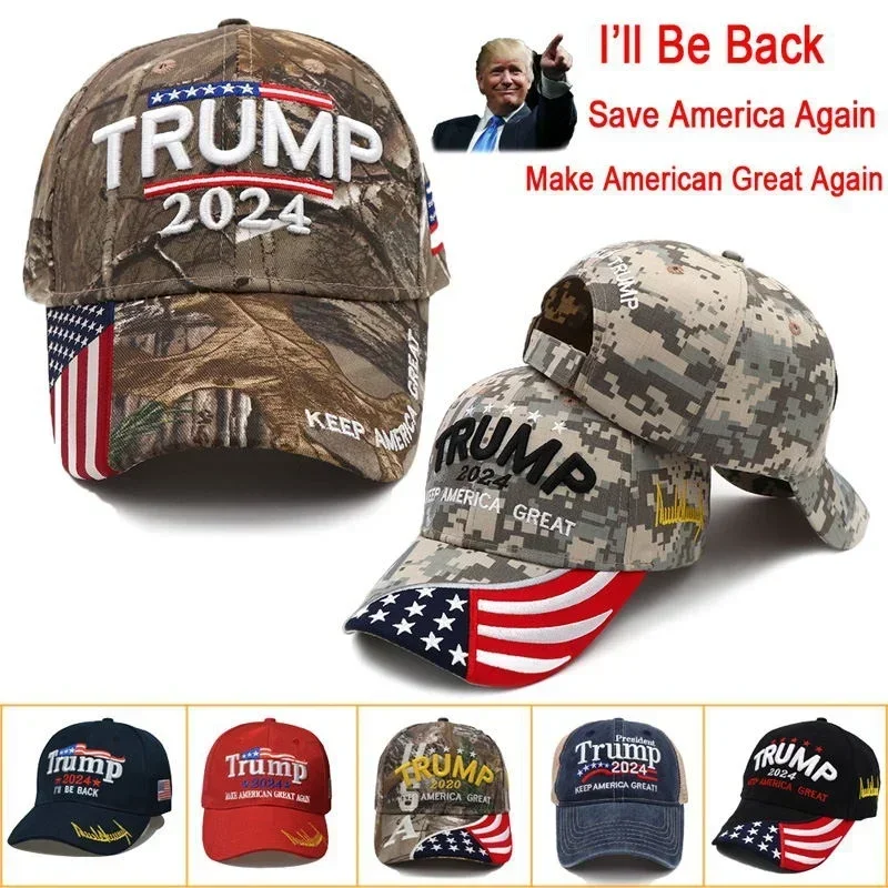 Top Trends: Donald Trump 2024 MAGA Hats Cap Baseball Embroidery Camo USA KAG Make Keep America Great Again Snapback President Hat Wholesale Shoppable Styles