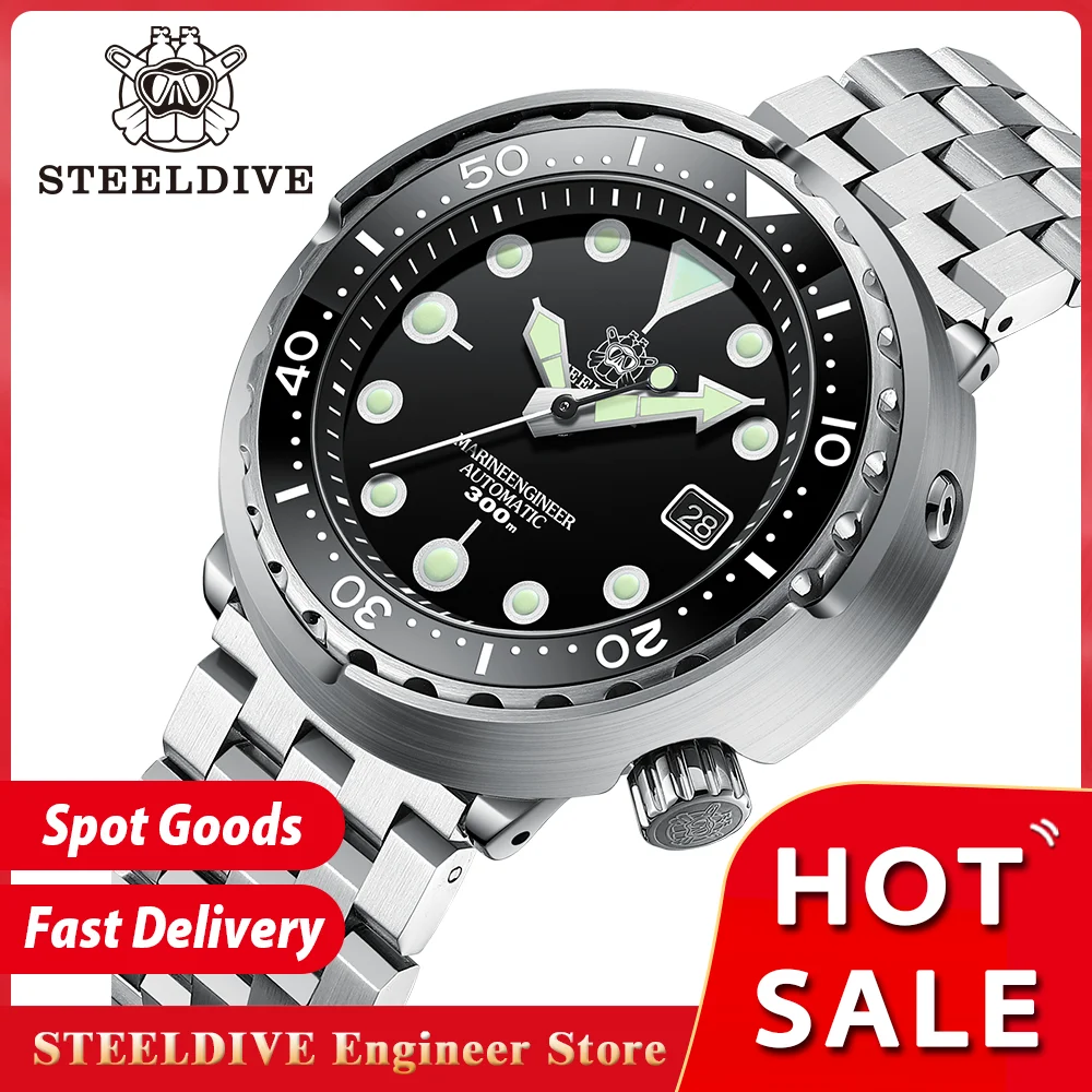 Top Trends: STEELDIVE SD1975 Mens Automatic Watches Men Dive Watch 300m Waterproof Mechanical Wristwatch C3 Luminous Clock Sapphire Mirror Shoppable Styles