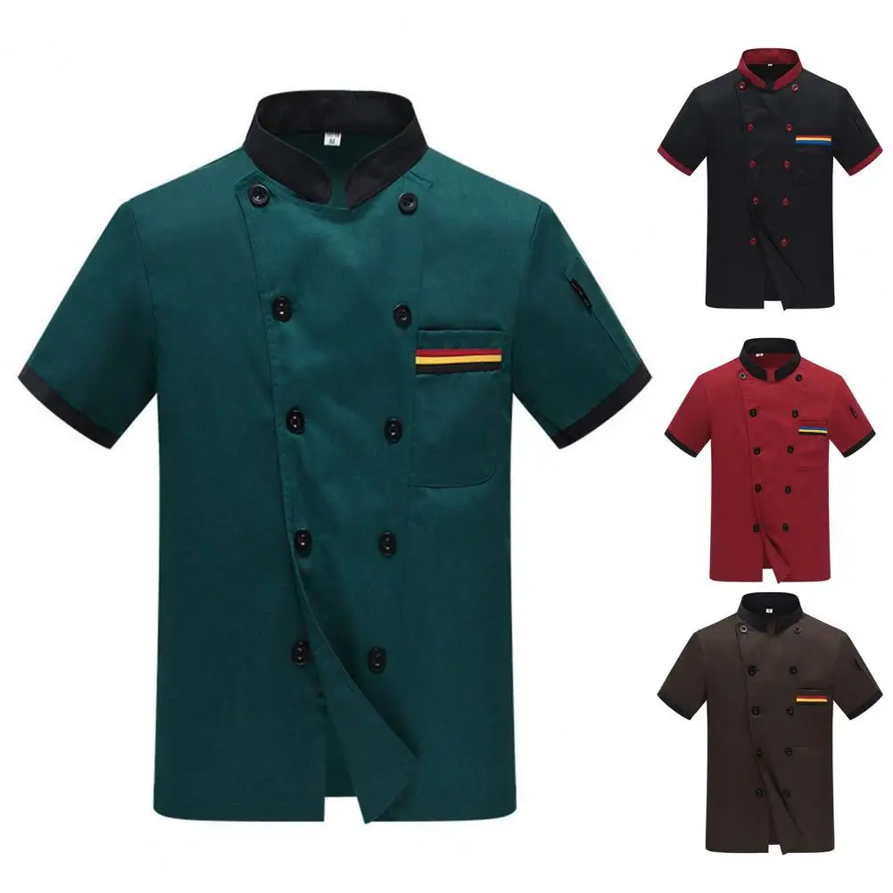 Top Trends: 2023 New Unisex Restaurant Kitchen Chef Uniform Shirt Short Sleeve Chef Jacket Work Clothes Shoppable Styles