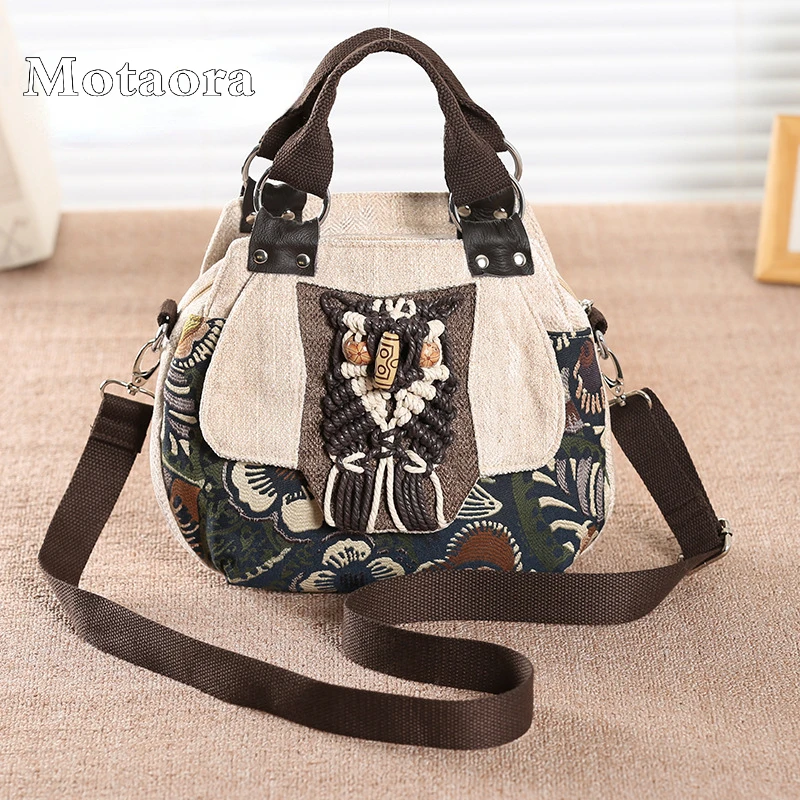 Top Trends: MOTAORA New Vintage Messenger Handbag Ladies Large Capacity Crossbody Tote Bags Women Chinese National Style Canvas Shoulder Bag Shoppable Styles