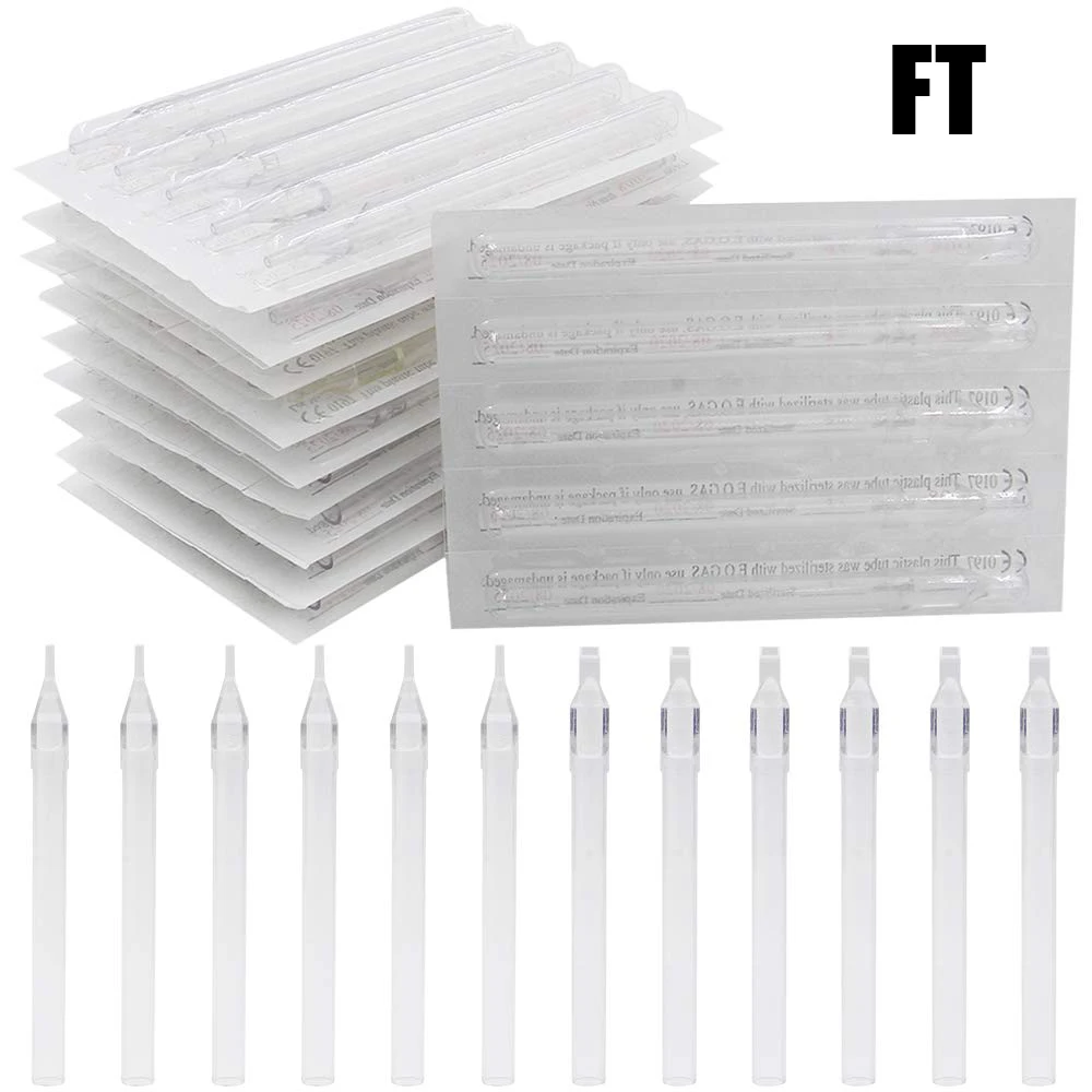 Top Trends: New White Clearly 50PCS 5 / 7 / 9 / 11F Tattoo Long Tips Flat Size Disposable Plastic Long Tattoo Tips Nozzle Tube For Tattoo Supplies Shoppable Styles