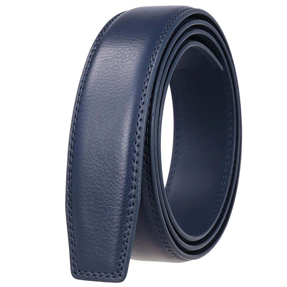 Top Trends: Hongmioo No Buckle 3.5cm Width Cowskin Genuine Leather Belt Men Without Automatic Buckle Strap Male Black Brown Blue Gray Shoppable Styles - Image 6