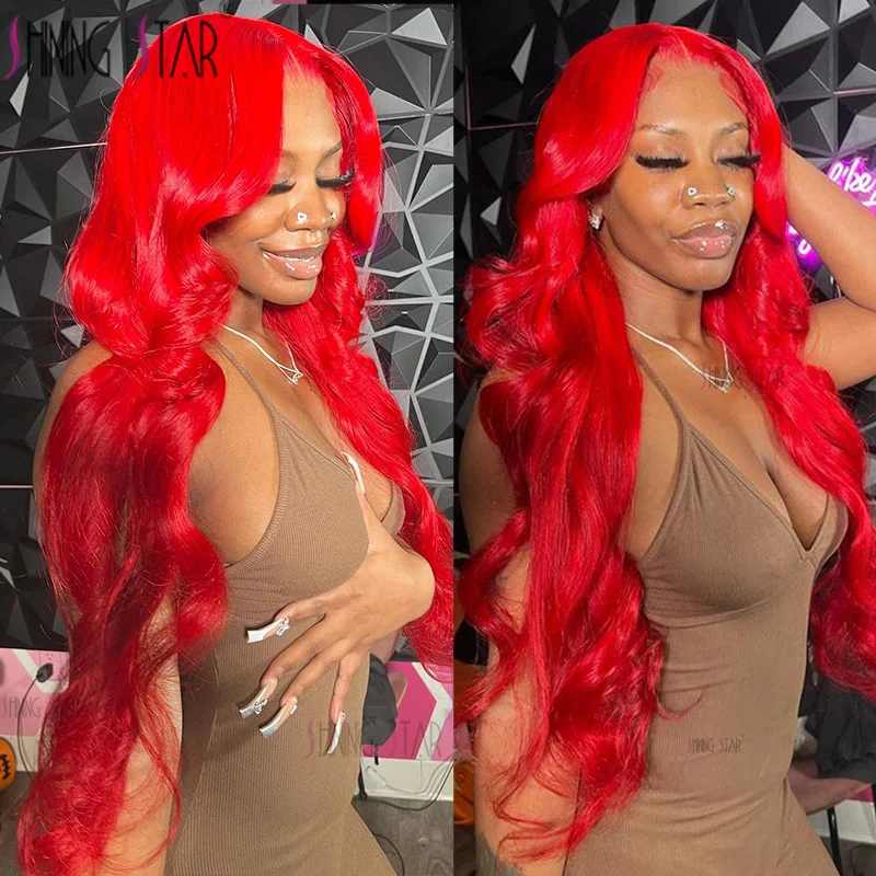 Top Trends: 13X6 Hd Lace Frontal Human Hair Wigs 34 Inch Red Colored Body Wave Lace Front Wig Burgundy Curly 13X4 Lace Front Human Hair Wig Shoppable Styles - Image 5