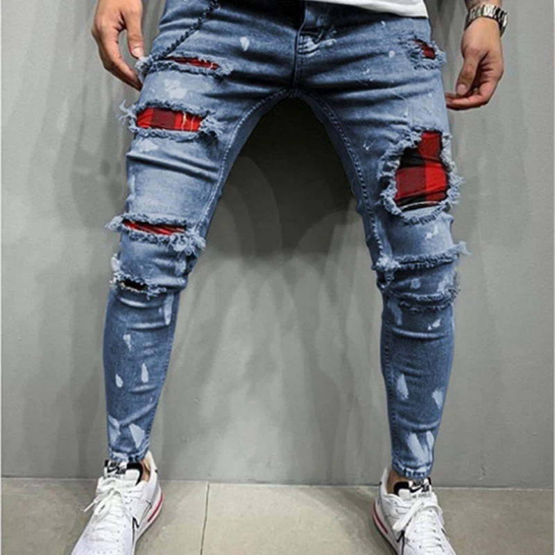 Top Trends: 2023 KPOP Fashion Style Harajuku Slim Fit Chic Men's Jeans Vintage All Match Casual Trousers Broken Hole Fashion Trend New Pants Shoppable Styles