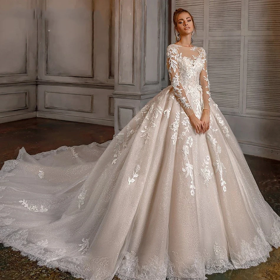 Top Trends: Gorgeous A-Shaped Wedding Dress Women&#039;s Elegant Long Sleeve Lace Applique Bridal Gowns 2023 Vestidos De Novia Robe Mariée 2022 Shoppable Styles