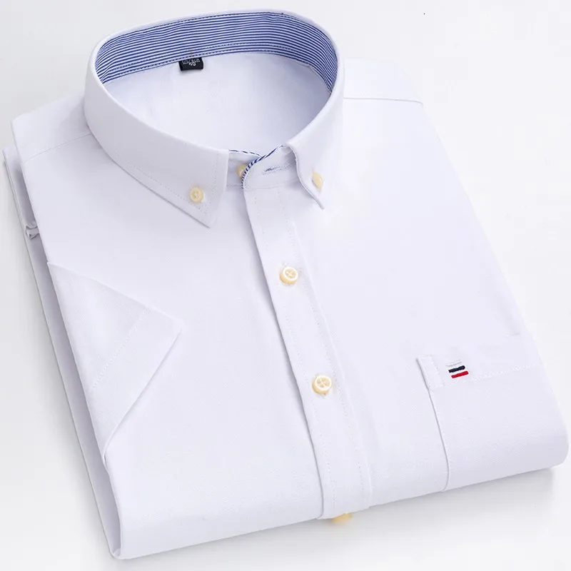 Top Trends: Plus Size S To 7XL Short Sleeve Shirts 100% Cotton Oxford Soft Comfortable High Quality Summer Business Men&#039;s Casual Shirts Shoppable Styles