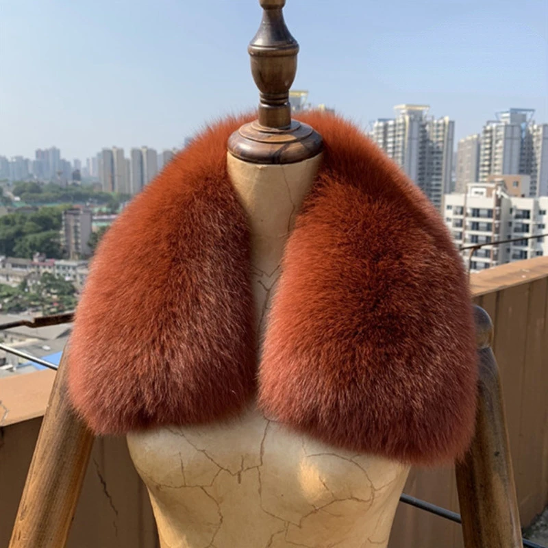 Top Trends: Fox Fur Collar Women Winter Real Fox Fur Scarf Furry Fur Collar Ladies Coat Scarf Natural Fur Scarf Women Female Thick Shawl Shoppable Styles