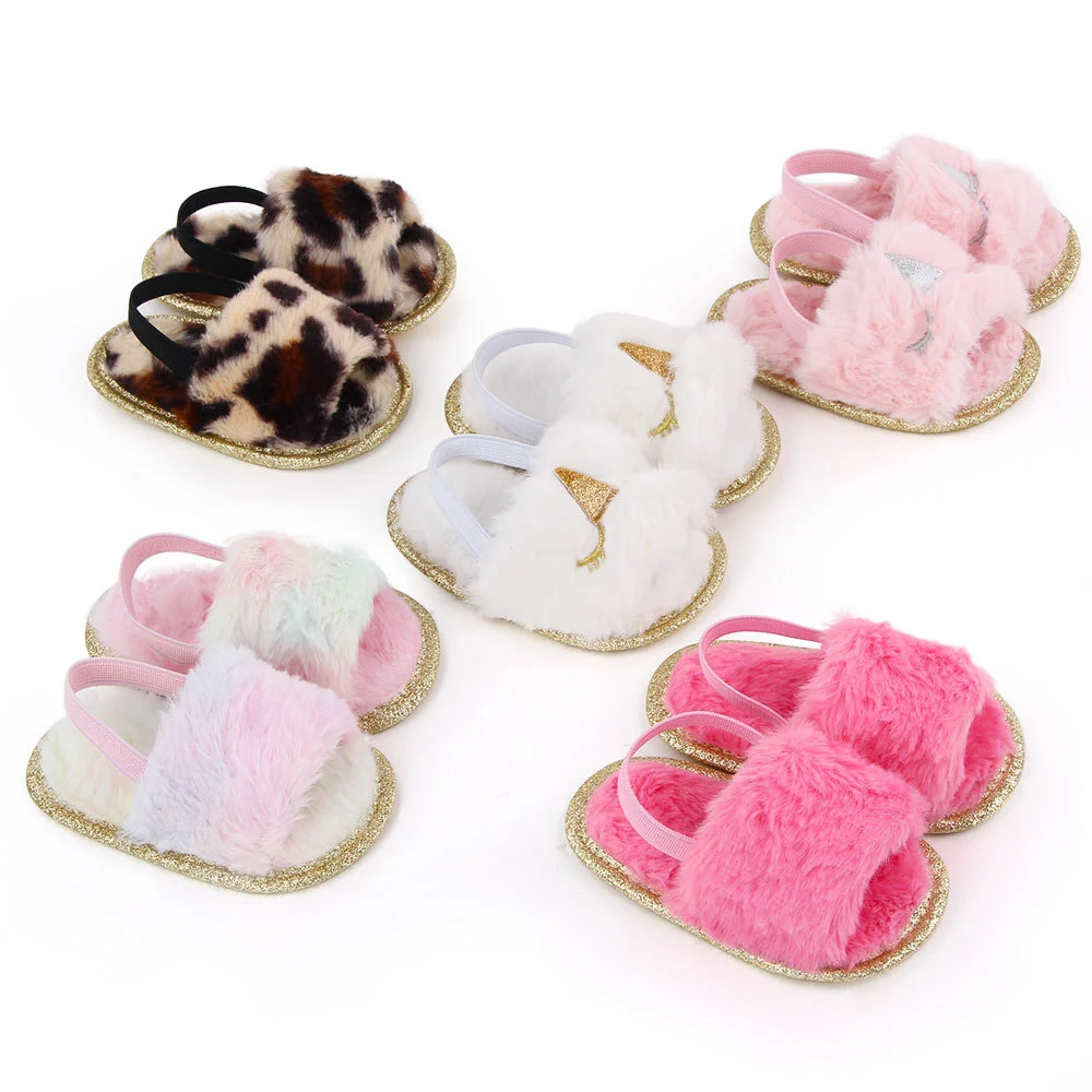 Top Trends: New Warm Baby Boy Girl Shoes Multicolor Fluff Baby Girl Slipper Flower Newborn Toddler Anti-Slip First Walkers Crib Shoes Shoppable Styles