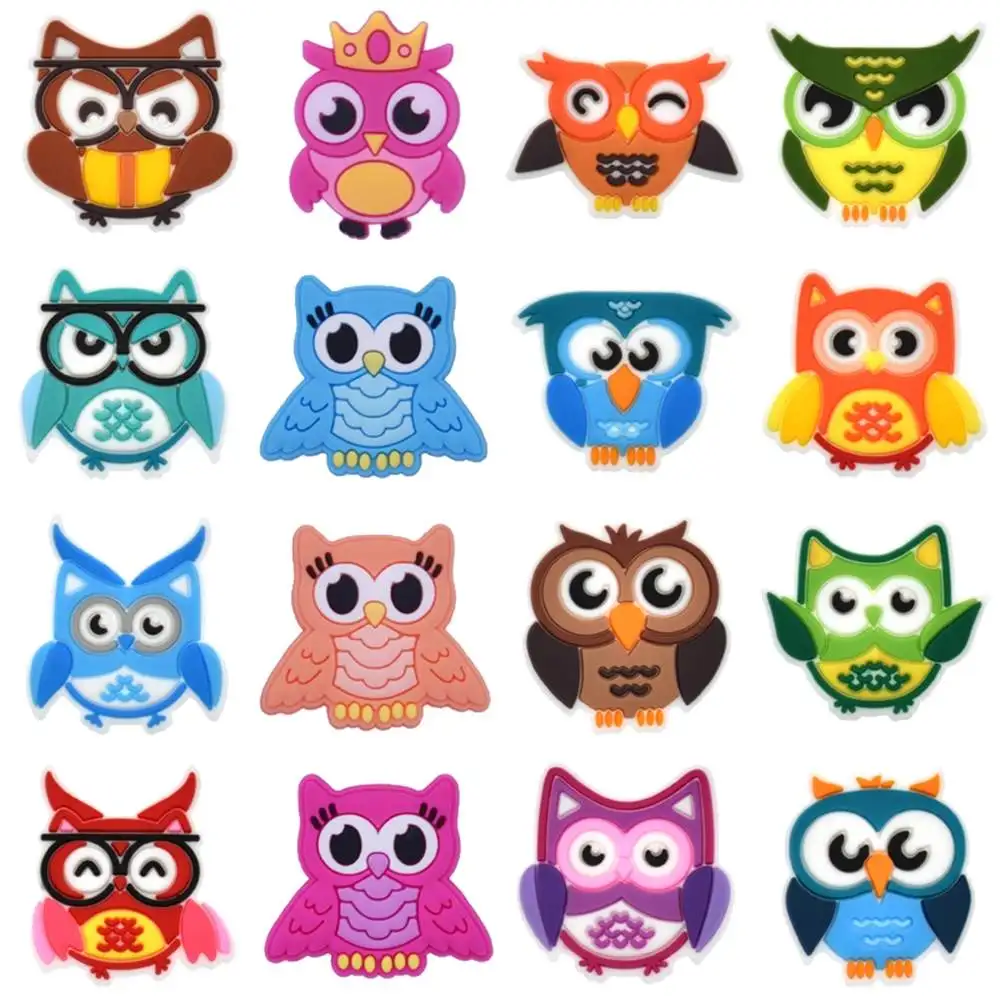 Top Trends: Hot Sale 1pcs PVC Shoe Charms For Crocs Accessories Owl Badge Women Clogs Buckle Kids Pins Decoration Jeans Party Favors Shoppable Styles