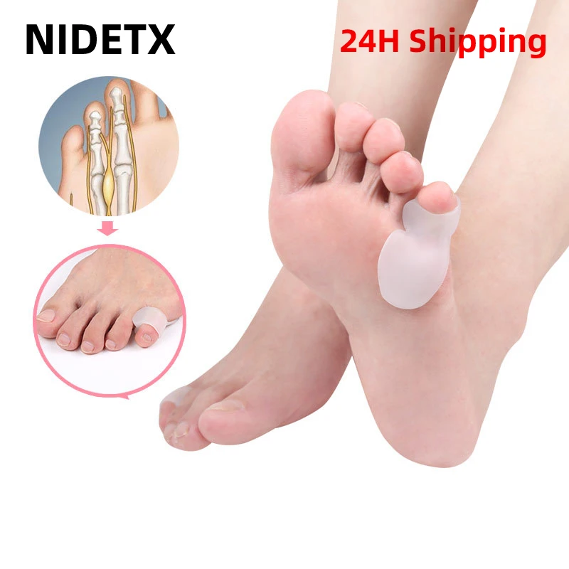 Top Trends: 2pieces=1pair New Hot Sale Small Toe Varus Separator Bunion Overlapping Corrector Silicone Pad Thumb Valgus Straighten Orthosis Shoppable Styles