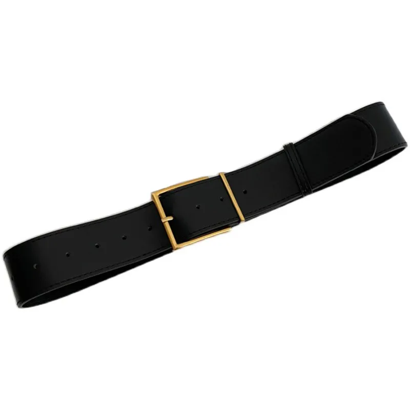 Top Trends: Fashion Women Wide Belt Vintage Gold Big Metal Pin Buckle Waistbands Female Black PU Leather Belts Dress Coat Waist Corset Strap Shoppable Styles - Image 3